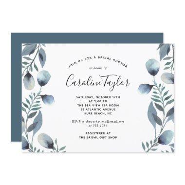 Eucalyptus Branch Simple Floral Bridal Shower Invitations