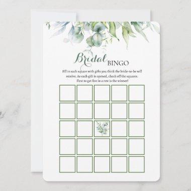 Eucalyptus Bridal Shower Bingo Game Invitations