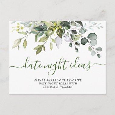 Eucalyptus Bridal Shower Date Night Idea Invitations