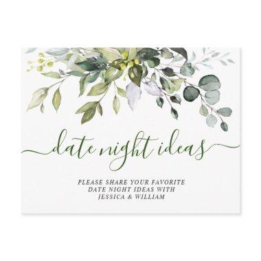 Eucalyptus Bridal Shower Date Night Idea Invitations