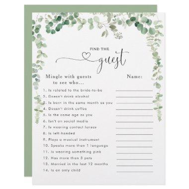 Eucalyptus Bridal Shower Find the Guest Game