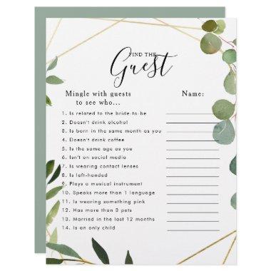 Eucalyptus Bridal Shower Find the Guest Game