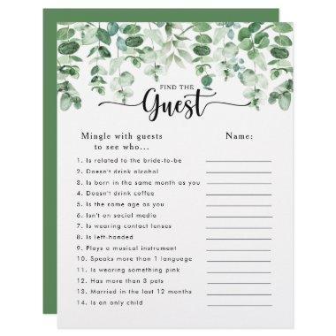 Eucalyptus Bridal Shower Find the Guest Game