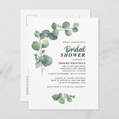 Eucalyptus Bridal Shower Greenery Succulent Invitation PostInvitations