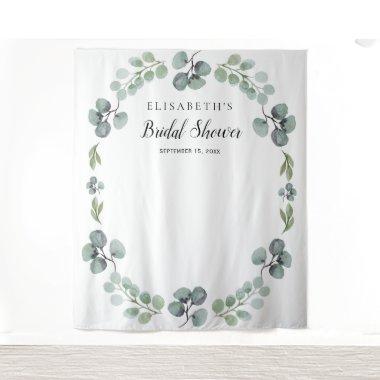 Eucalyptus bridal shower photo booth prop backdrop