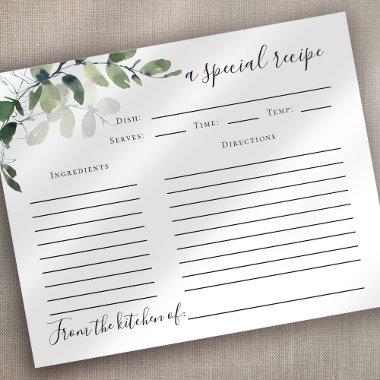 Eucalyptus Bridal Shower Recipe Invitations