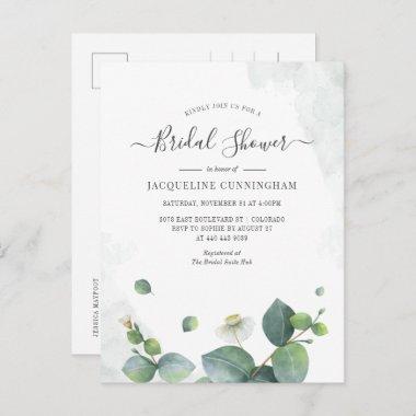 Eucalyptus Bridal Shower Script Succulent Greenery Invitation PostInvitations