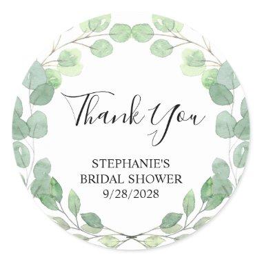 Eucalyptus  Thank You Classic Round Sticker