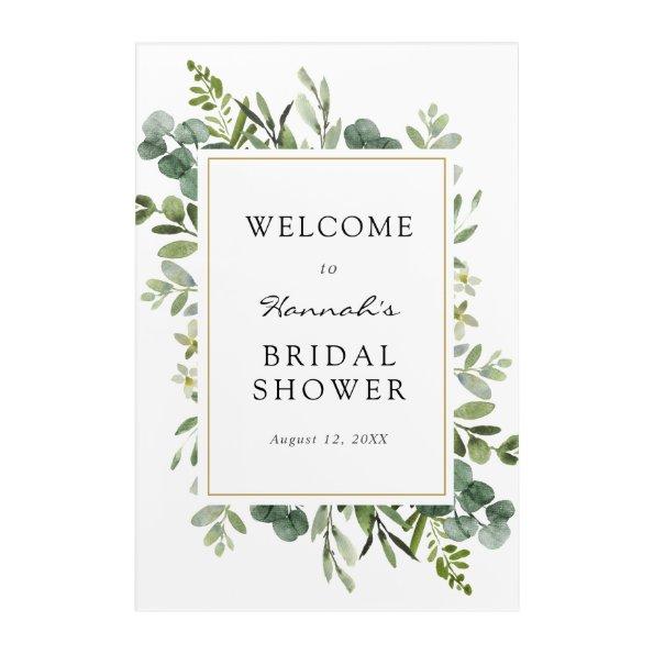 Eucalyptus Bridal Shower Welcome Sign Acrylic Print