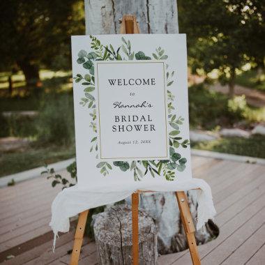 Eucalyptus Bridal Shower Welcome Wrapped Canvas