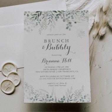 Eucalyptus Brunch and Bubbly Bridal Shower Invitations