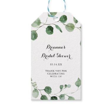 Eucalyptus Calligraphy Bridal Shower Gift Tags