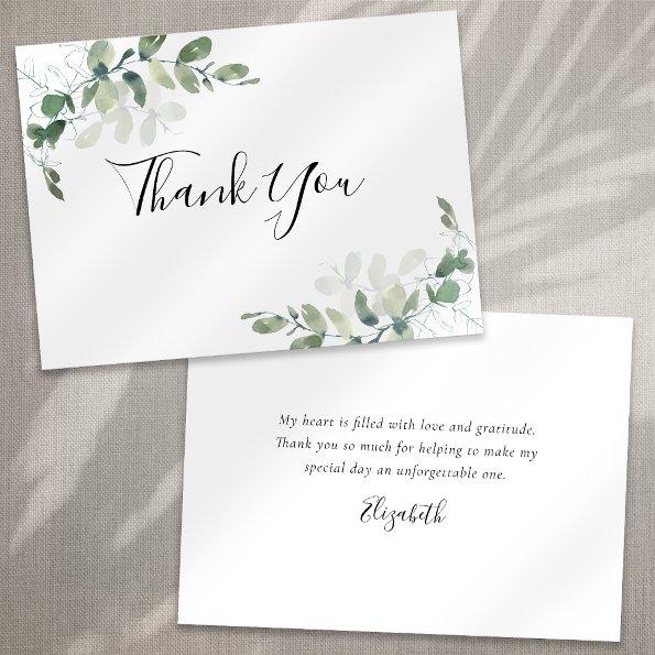 Eucalyptus Calligraphy  Thank You Note