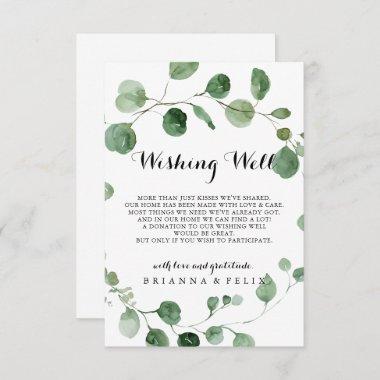 Eucalyptus Calligraphy Wedding Wishing Well Enclosure Invitations