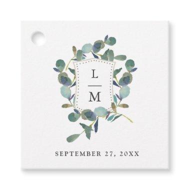 Eucalyptus Crest | Monogram Watercolor Wedding Favor Tags