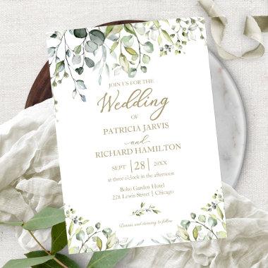 Eucalyptus Elegant Greenery Wedding Invitations