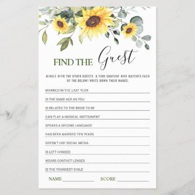 Eucalyptus Find the Guest Bridal Shower Game