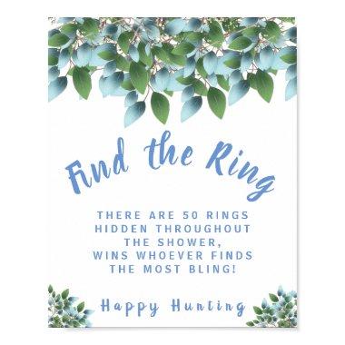 Eucalyptus Find the Ring Bridal Shower Game Sign