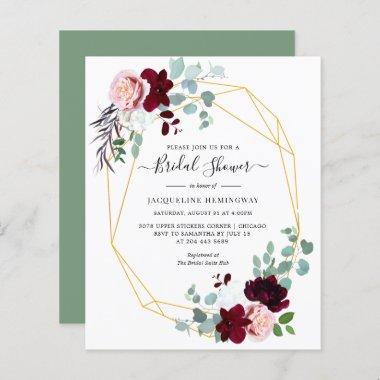 Eucalyptus Floral Bridal Shower Invitations