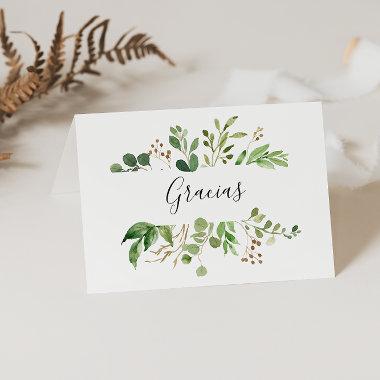 Eucalyptus Floral Folded Wedding Gracias Invitations