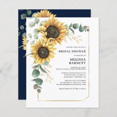 Eucalyptus Floral Sunflower Bridal Shower Invite