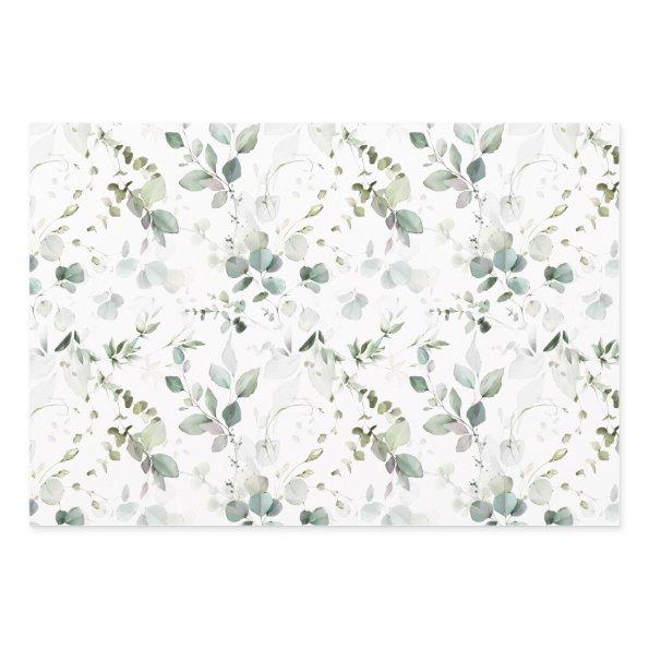 Eucalyptus Foliage Baby/Bridal Shower Wrapping Paper Sheets