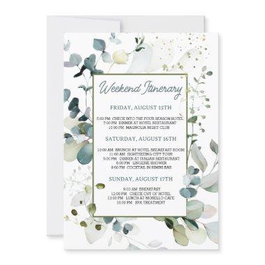 Eucalyptus Foliage Bachelorette Weekend Itinerary Invitations