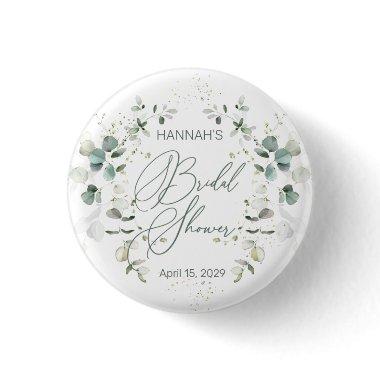 Eucalyptus Foliage Bridal Shower Button