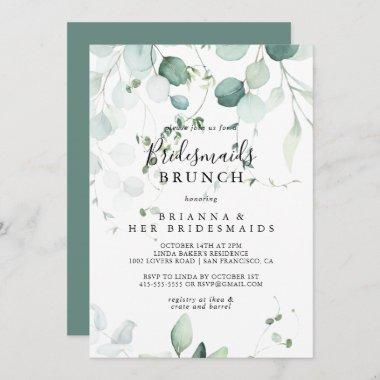 Eucalyptus Foliage Bridesmaids Brunch Shower Invitations