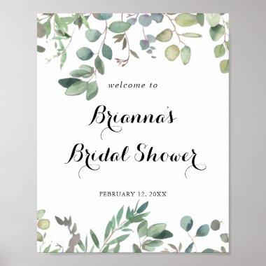 Eucalyptus Foliage Delight Bridal Shower Welcome Poster
