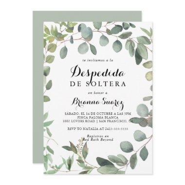 Eucalyptus Foliage Delight Spanish Bridal Shower Invitations