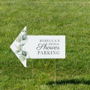 Eucalyptus Foliage Script Bridal Shower Parking Sign