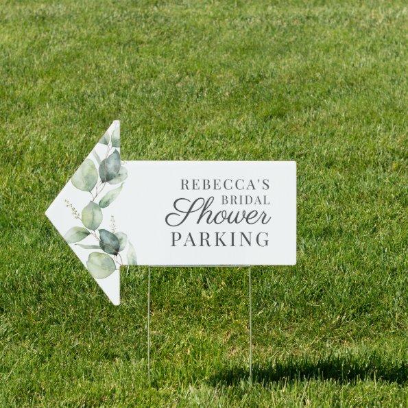 Eucalyptus Foliage Script Bridal Shower Parking Sign