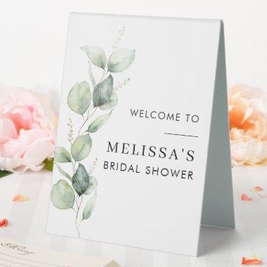 Eucalyptus Foliage Script  Welcome Table Tent Sign