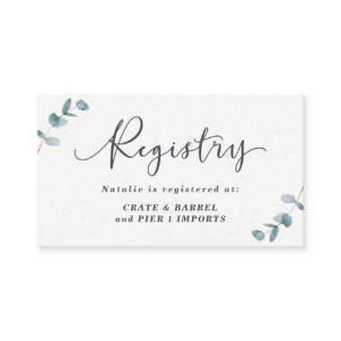 Eucalyptus Framed Bridal Shower Gift Registry Enclosure Invitations