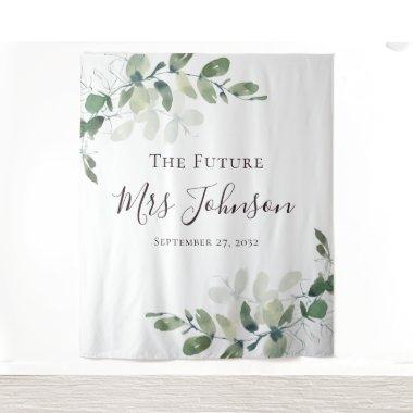 Eucalyptus Future Mrs Photo Booth Backdrop