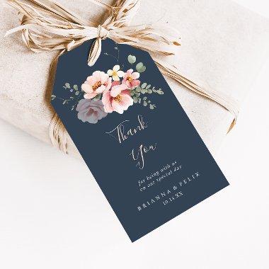 Eucalyptus Garden Rose Floral Wedding Thank You Gift Tags