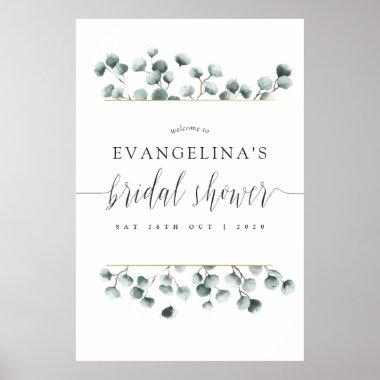 Eucalyptus Geometric Bridal Shower Welcome Poster