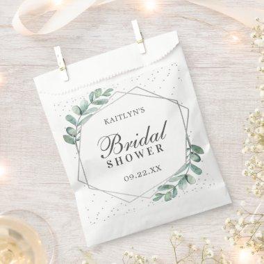 Eucalyptus Geometric Silver Foil Bridal Shower Favor Bag