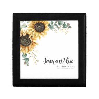 Eucalyptus Geometric Sunflower Bridal Shower Gift Box