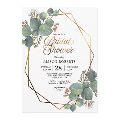 Eucalyptus geometric wedding bridal shower Invitations