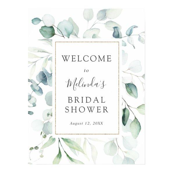 Eucalyptus Gold Frame  Welcome Sign