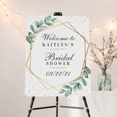 Eucalyptus Gold Geometric Bridal Shower Foam Board