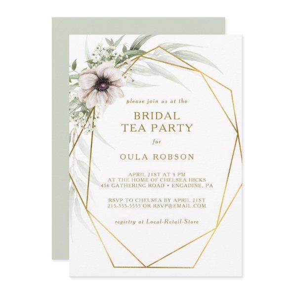 Eucalyptus Gold Geometric Bridal Tea Party