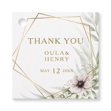 Eucalyptus Gold Geometric Thank You Favor Tags