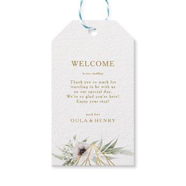 Eucalyptus Gold Geometric Wedding Welcome Gift Tags