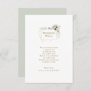 Eucalyptus Gold Geometric Wedding Wishing Well Enclosure Invitations