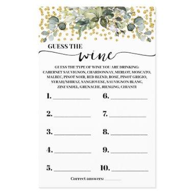 Eucalyptus Gold Guess the Wine Shower Game  Flyer