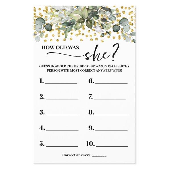 Eucalyptus Gold How old was She Shower Game  Flyer