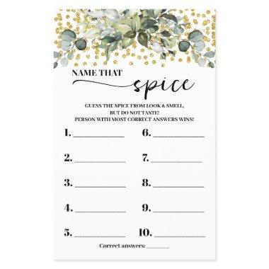 Eucalyptus Gold Name that Spice Shower Game  Flyer